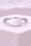 925 Sterling Silver Oval Signet Ring | Minimalist Polished Band