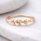 Sterling Silver Olive Leaf Ring | CZ Nature Band