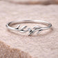 Sterling Silver Olive Leaf Ring | Dainty CZ Wrap Band