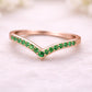 Green CZ Chevron Ring 925 Silver | V Shape Ring | Minimal Wedding Band | Stacking
