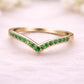 Green CZ Chevron Ring 925 Silver | V Shape Ring | Minimal Wedding Band | Stacking