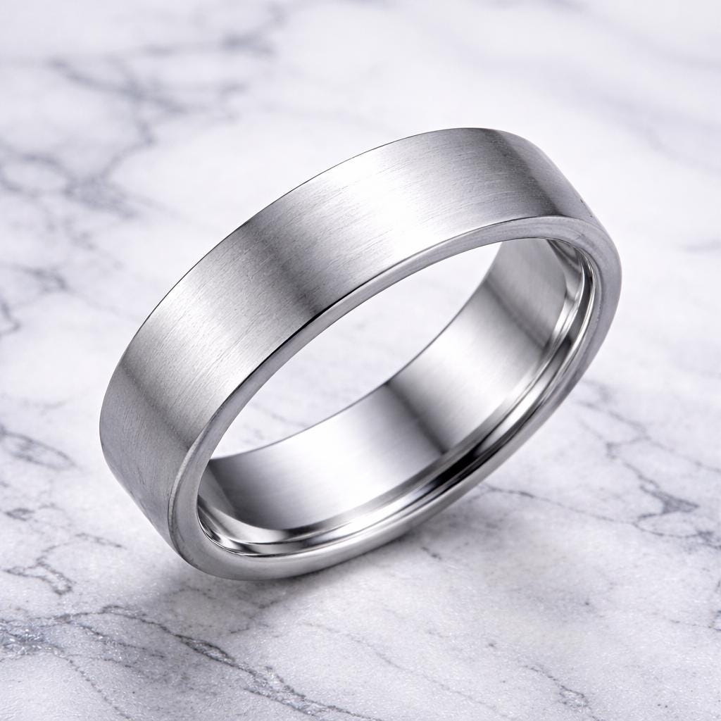 Plain Silver Band  925 | Mens Wedding Band | Minimal Matte Ring | Unisex