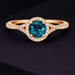 London Blue Topaz Ring 925 Silver | Halo Engagement Ring | Anniversary Gift for Her