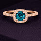 London Blue Topaz Ring 925 Silver | Cushion Halo Ring  | Promise Gift for Her