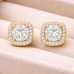 CZ Stud Earrings 925 Silver | Cushion Halo Earrings | Minimal Diamond Look Studs |