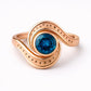 London Blue Topaz Ring 925 | Silver Spiral Swirl Band | Unique Bezel Set Statement Jewelry