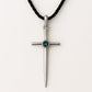 925 Silver Sword Pendant | London Blue Topaz Necklace | Sterling Silver Religious Jewelry