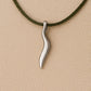 925 Silver Wavy Pendant | Sterling Silver Minimal Necklace | Modern Abstract Charm | Unisex Jewelry