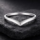 Chevron Ring 925 Silver | Minimal V Shape Band | Stacking Wedding | Modern Promise Ring