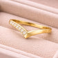 CZ Chevron Ring 925 Silver | V Shape Stacking Band | Minimal Wedding Ring | Promise Gift