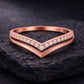 CZ Chevron Ring 925 Silver | Double V Stacking Band | Minimal Wedding Ring | Promise Gift