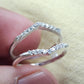 925 Silver Double Chevron CZ Band – Dainty Stacking V Shaped Wedding Anniversary Ring