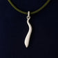 Minimal Abstract Silver Pendant Necklace | 925 Sterling Silver Modern Curve Charm | Dainty Handmade