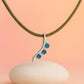 London Topaz Silver Pendant Necklace | 925 Sterling Silver Blue Stone Curve Charm | Minimal