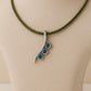 London Topaz Silver Pendant Necklace | 925 Sterling Silver Blue Stone Curve Charm | Minimal