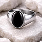 Black Onyx 925 Silver | Oval Signet | Men Women Minimal Ring | Sterling Silver Jewelry