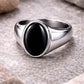 Black Onyx 925 Silver | Oval Signet | Men Women Minimal Ring | Sterling Silver Jewelry