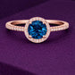 London Blue Topaz 925 Silver | Halo Engagement Ring | Round Gemstone | Sterling Silver Jewelry