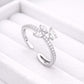 CZ Leaf Ring | Sterling Silver Adjustable Open Band