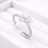 CZ Leaf Ring | Sterling Silver Adjustable Open Band