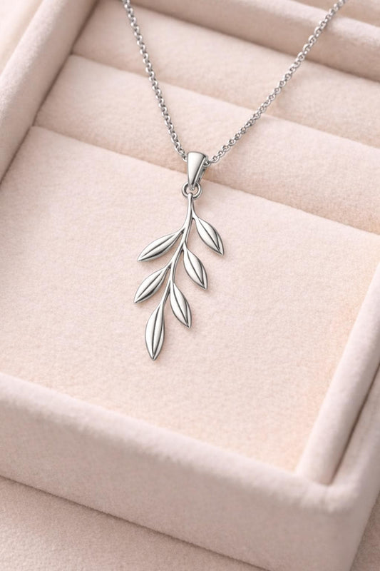 Leaf Pendant Necklace 925 Silver | Minimal | Sterling Silver Nature Jewelry