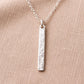 Hammered Bar Necklace 925 Silver | Minimal Silver Pendant | Everyday jewelry
