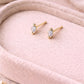 CZ Silver Stud Earrings | 925 Sterling Silver Solitaire Studs | Dainty Minimal Sparkle Everyday Jewelry