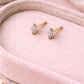 CZ Silver Stud Earrings | 925 Sterling Silver Solitaire Studs | Dainty Minimal Sparkle Everyday Jewelry