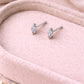 CZ Silver Stud Earrings | 925 Sterling Silver Solitaire Studs | Dainty Minimal Sparkle Everyday Jewelry