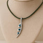 London Blue Topaz Necklace 925 Silver | Curved Pendant Necklace | Minimal Stone Jewelry