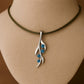 London Blue Topaz 925 Sterling Silver Necklace | Minimal Vine Pendant