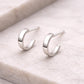 Minimal Silver Huggie 925 | Small C Hoop Studs | Sterling Silver Everyday Earrings