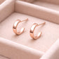 Minimal Silver Huggie 925 | Small C Hoop Studs | Sterling Silver Everyday Earrings