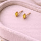 Yellow CZ Stud Earrings | 925 Sterling Silver Marquise Studs | Minimal Dainty Citrine Look Jewelry