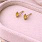 Yellow CZ Stud Earrings | 925 Sterling Silver Marquise Studs | Minimal Dainty Citrine Look Jewelry