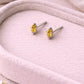 Yellow CZ Stud Earrings | 925 Sterling Silver Marquise Studs | Minimal Dainty Citrine Look Jewelry