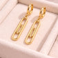 925 Silver Paperclip Drop Earrings | Minimal Link Dangle Hoop Earrings