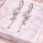 925 Silver Floral Drop Earrings | CZ Vine Dangle Hoop | Elegant Nature Silver
