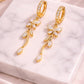 925 Silver Floral Drop Earrings | CZ Vine Dangle Hoop | Elegant Nature Silver