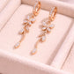 925 Silver Floral Drop Earrings | CZ Vine Dangle Hoop | Elegant Nature Silver