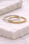 925 Silver Beaded Ring Minimal Ball Band Stacking Ring Dainty Everyday Jewelry