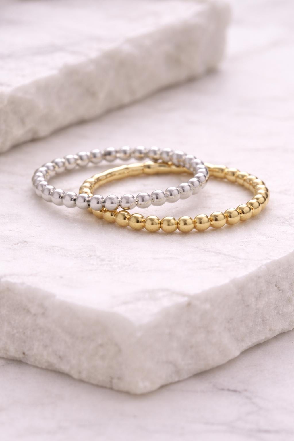 925 Silver Beaded Ring Minimal Ball Band Stacking Ring Dainty Everyday Jewelry