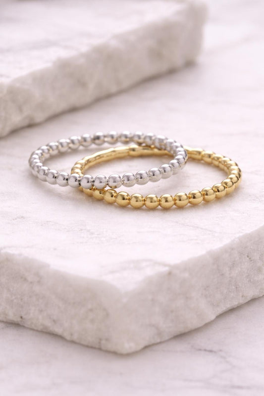 925 Silver Beaded Ring Minimal Ball Band Stacking Ring Dainty Everyday Jewelry