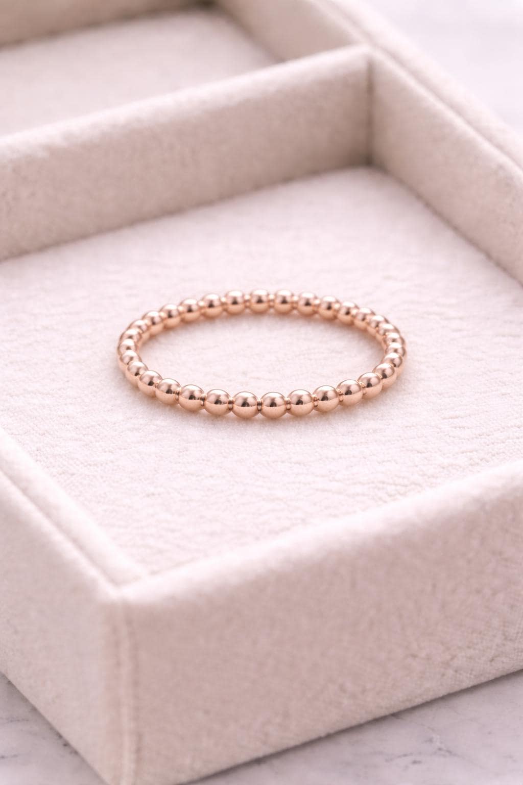 925 Silver Beaded Ring Minimal Ball Band Stacking Ring Dainty Everyday Jewelry