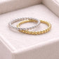 925 Silver Beaded Ring Minimal Ball Band Stacking Ring Dainty Everyday Jewelry