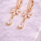 925 Silver Floral Drop Earrings | CZ Teardrop Dangle Hoop | Elegant Sterling Silver Jewelry |