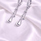 925 Silver Teardrop Earrings | CZ Chain Drop Hoop | Minimal Sterling Silver Jewelry