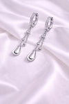 925 Silver Teardrop Earrings | CZ Chain Drop Hoop | Minimal Sterling Silver Jewelry