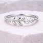 925 Silver Leaf Ring | Minimal Nature Band | Sterling Silver Botanical | Everyday Jewelry