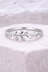 925 Silver Leaf Ring | Minimal Nature Band | Sterling Silver Botanical | Everyday Jewelry